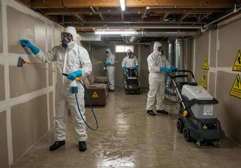 Basement Moisture Removal and Structural Drying process in Forest Hill, TX